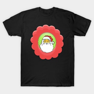 Merry Christmas Old Santa Face T-Shirt